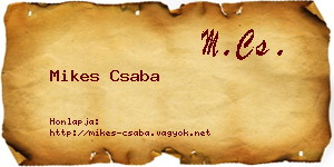 Mikes Csaba névjegykártya